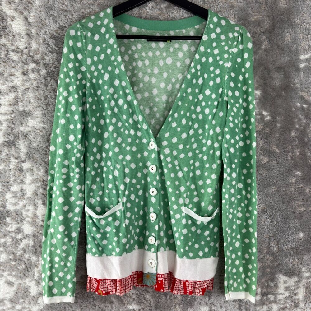 Leifsdottir Anthropologie Sz S Multi Pattern Cardigan Sweater Artsy Maximalist - Picture 1 of 10